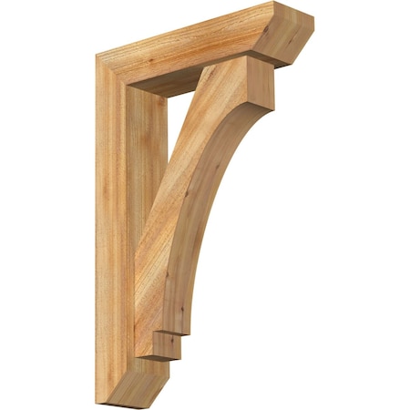 Imperial Slat Rough Sawn Bracket W/ Offset Brace, Western Red Cedar, 6W X 22D X 34H